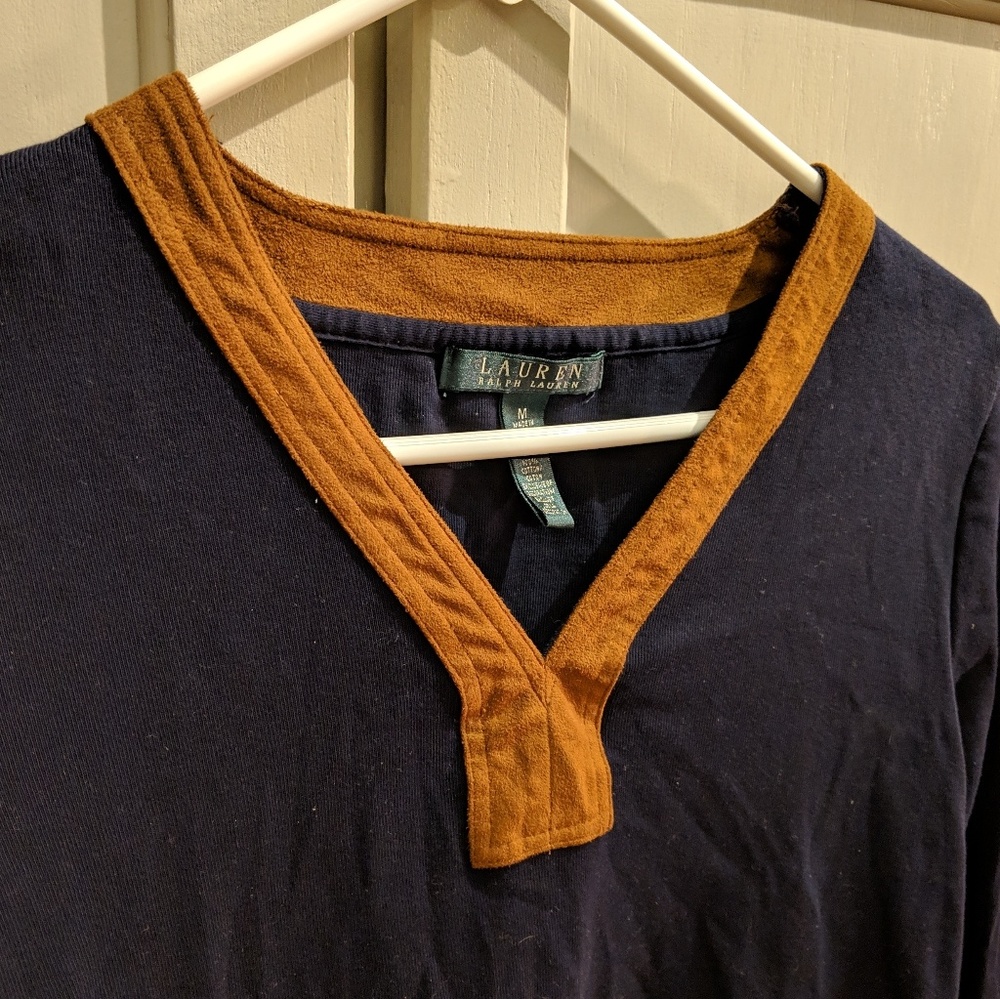 Lauren by Ralph Lauren Blouse with Suede Accents - Picture 2 of 8